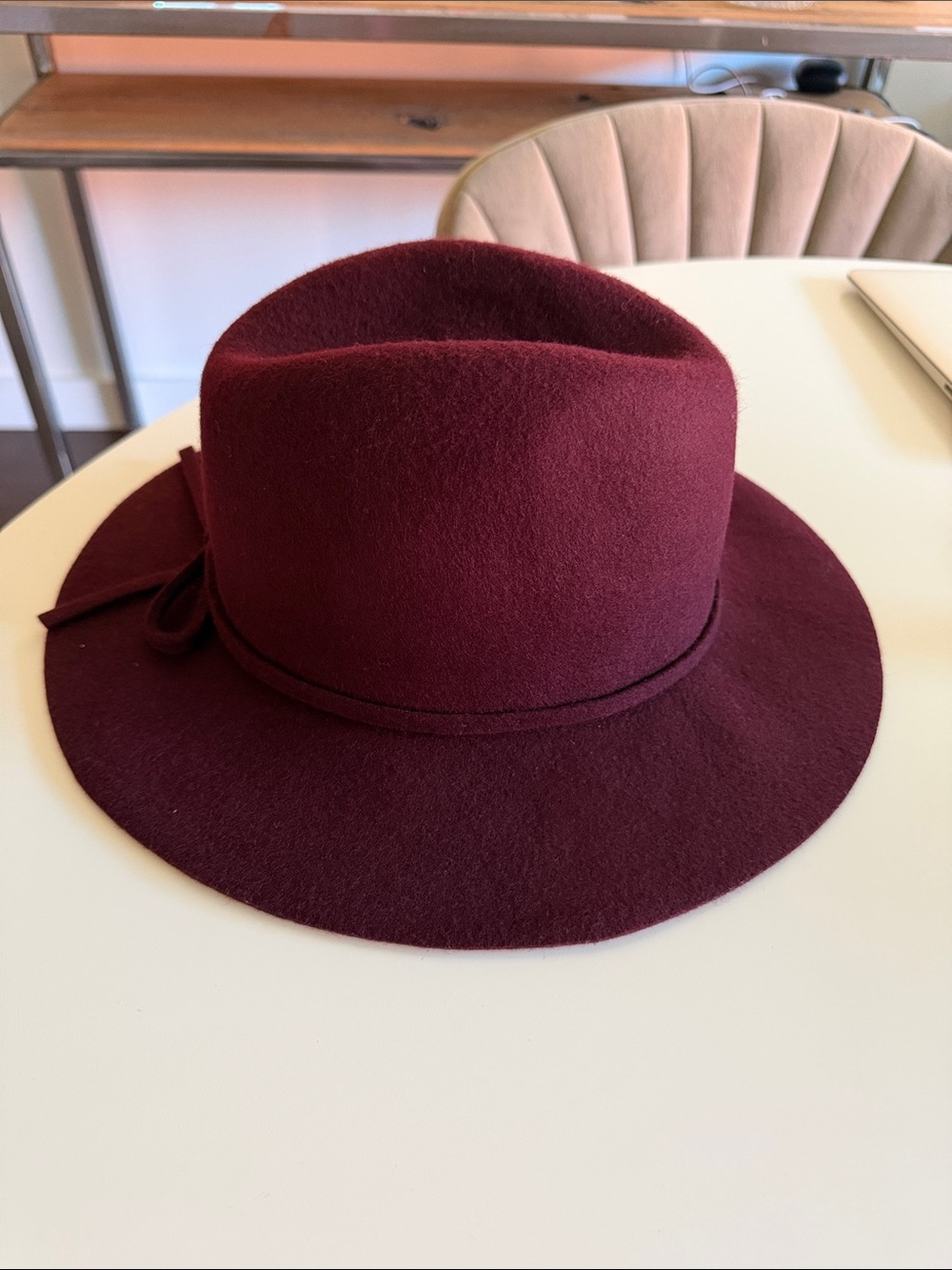 Banana Republic Burgundy Wool Hat with Bow